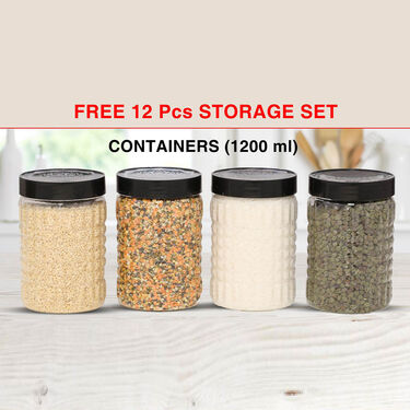 17 Pcs Colored Stainless Steel Storage Set + 3 Pcs Serving Handi Set + 3 Pcs Serving Spoon + Free 12 Pcs Storage Set (55SS2)