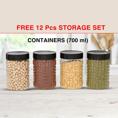 17 Pcs Colored Stainless Steel Storage Set + 3 Pcs Serving Handi Set + 3 Pcs Serving Spoon + Free 12 Pcs Storage Set (55SS2)