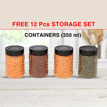 17 Pcs Colored Stainless Steel Storage Set + 3 Pcs Serving Handi Set + 3 Pcs Serving Spoon + Free 12 Pcs Storage Set (55SS2)