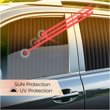Magnetic Car Side Window Sunshade Curtains - Pack Of 4