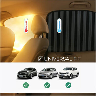 Magnetic Car Side Window Sunshade Curtains - Pack Of 4