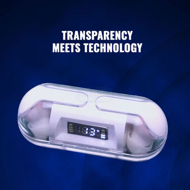 Transparent Capsule Shape Earpods With Charging Case (TWS72)