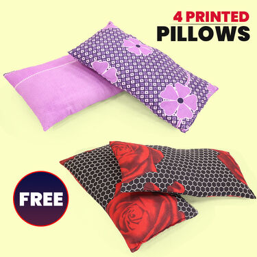 Pack of 8 Floral Delight Double Bedsheets with 4 Filled Pillows (8BS4P1)