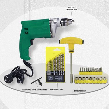 Drill Machine 13 Pcs Bits 21 Pcs Tool Kit (HI8)