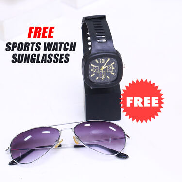 Pack of 2 Designer Men's Sandals + Free Sports Watch And Sunglasses (SW58)