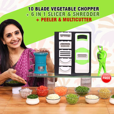 10 Blade Vegetable Chopper + 6 in 1 Slicer + Multi Cutter (OVC1)