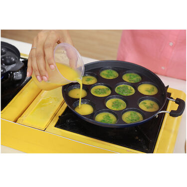 12 Cavity Nonstick Paniyaram Pathram & Lid + 7 Cavity Paniyaram Pathram & Lid (2AP1)