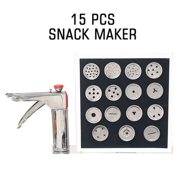 15 Pcs Snack Maker + Kadai + 2 in 1 Oil Strainer (15SM4)