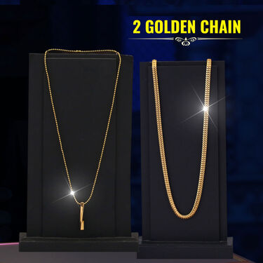 2 Golden Chain + Kada + Pendant + Ring (MGJ32)