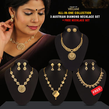 3 Austrian Diamond Necklace Set + 1 Free Necklace Set (4AUD13)