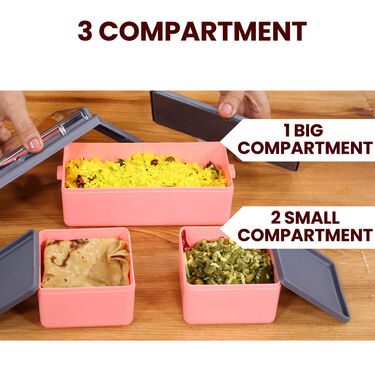 3 Compartment Lunch Box - Buy 1 Get 1 Free (3CRTB)
