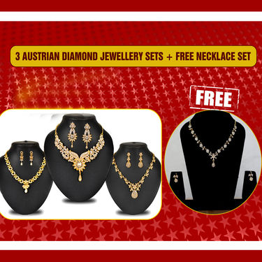 3 Austrian Diamond Necklace Sets + 1 Free Necklace Set (4AUD3)