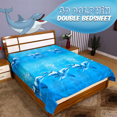 Dolphin Print Double Bedsheet (DBS1)