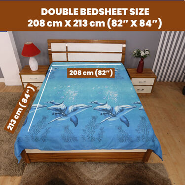 Dolphin Print Double Bedsheet (DBS1)