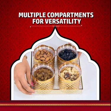 Dry Fruit Store & Serve Set of 4 with Free Tray (4ASS)