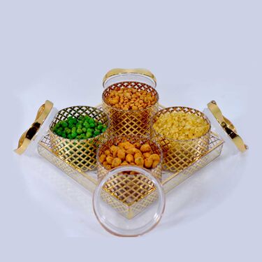 Dry Fruit Store & Serve Set of 4 with Free Tray (4ASS)