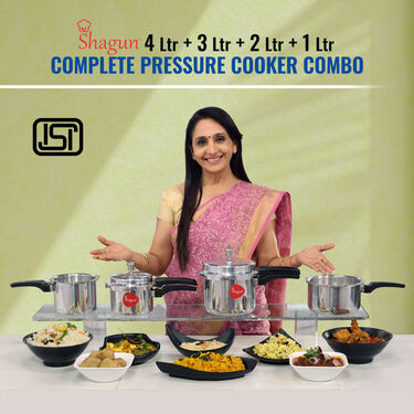 4L + 3L + 2L + 1L Complete Pressure Cooker Combo (4PC1)