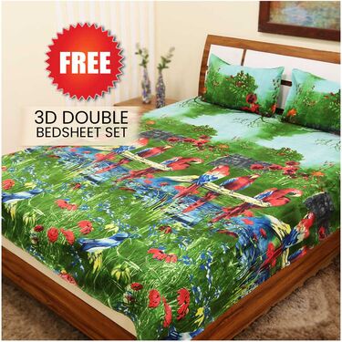 Pack Of 5 Nature Double Bed Sheets Set + 1 Double Bed Sheet Set Free (5BS10+1)