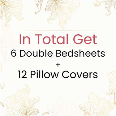 Pack Of 5 Nature Double Bed Sheets Set + 1 Double Bed Sheet Set Free (5BS10+1)