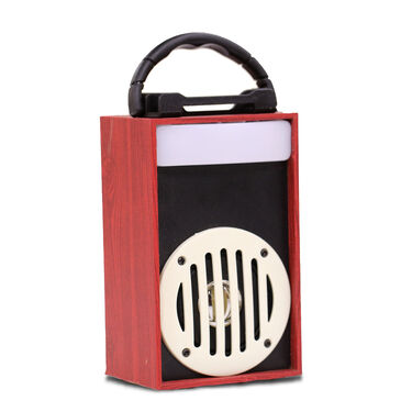 4 in 1 Wooden Bluetooth Speaker + FM Radio + Emergency Light + Mobile Stand (WBS)