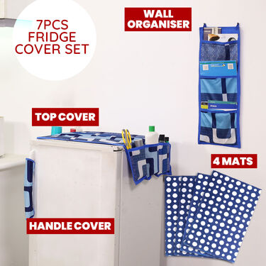 7 Pcs Beautiful Fridge Cover Set + 14 Free Gifts with Kitchen Scissor (7F10)