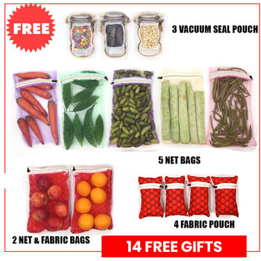 7 Pcs Beautiful Fridge Cover Set + 14 Free Gifts with Kitchen Scissor (7F10)