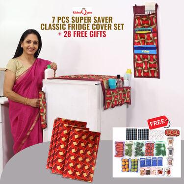 7 Pcs Classic Fridge Cover Set with 28 Free Gifts (7SF4)