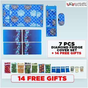 7 Pcs Diamond Fridge Cover Set with 14 Free Gifts