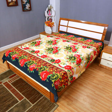 Pack of 8 Floral Delight Double Bedsheets with 4 Filled Pillows (8BS4P1)