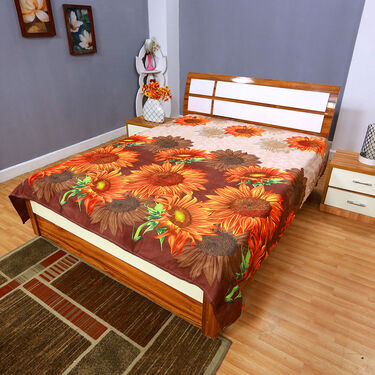 Pack of 8 Floral Delight Double Bedsheets with 4 Filled Pillows (8BS4P1)