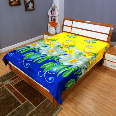 Pack of 8 Floral Delight Double Bedsheets with 4 Filled Pillows (8BS4P1)