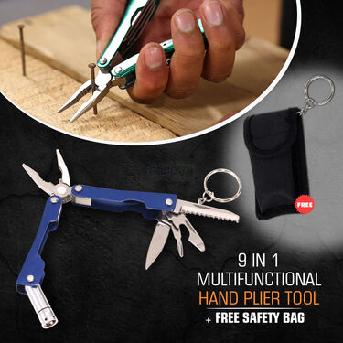 9 in 1 MultiFunctional Hand Plier Tool + Free Safety Bag (HT15)