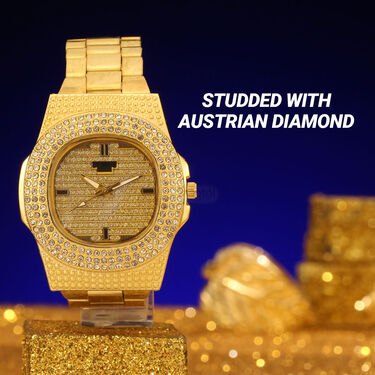 Austrian Diamond Watch + Golden Watch B1G1 - (2MW11)