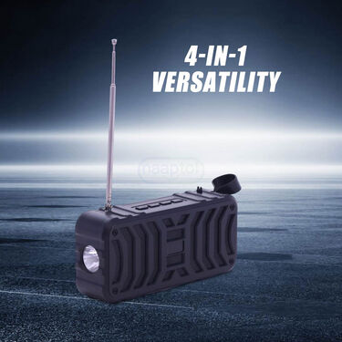 4-in-1 Powerful Solar Powerbank + Wireless FM Radio + Heavy Bass Bluetooth Speaker + Powerful Torch (BLS1)