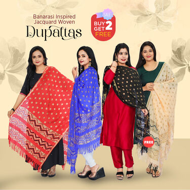 Buy 2 Get 2 Banarasi Inspired Dupattas (4BD-1)