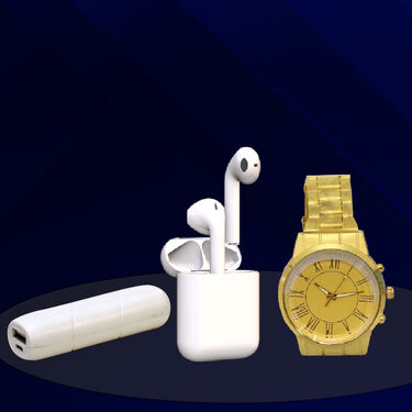 Bluetooth Earpods + Pocket Power Bank + Golden Watch (PB1)