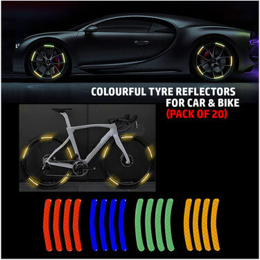 Colorful Tyre Reflectors For Car & Bike Pack Of 20 (CTRFCB)