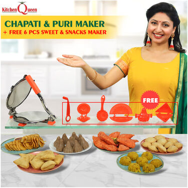 Chapati & Puri Maker + Free 6 Pcs Snack Maker (CP2)