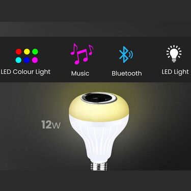 Colour Changing LED Bulb with Bluetooth Speaker with Remote & Free LED Laser Star Light (CBSR7)