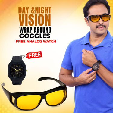 Day & Night Vision Wrap Around with Free Analog Watch (WA7)