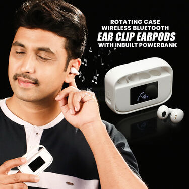 Wireless Bluetooth Ear Clip Earpods With Inbuilt Powerbank (TWS39)