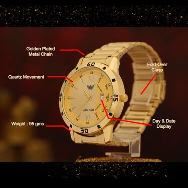 Golden Watch + Chain with Digital Watch (MGWCFD2)