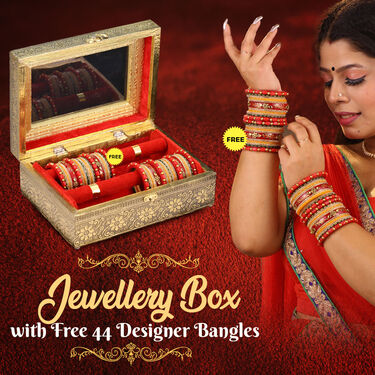 Jewellery Box with Free 44 Designer Bangles (JBFB1)