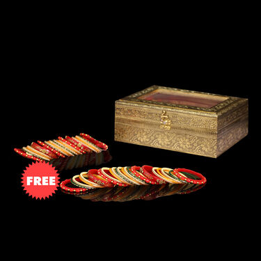 Jewellery Box with Free 44 Designer Bangles (JBFB1)