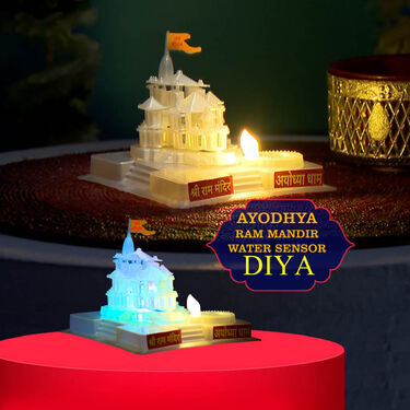 Ayodhya Ram Mandir Water Sensor Diya (L54)