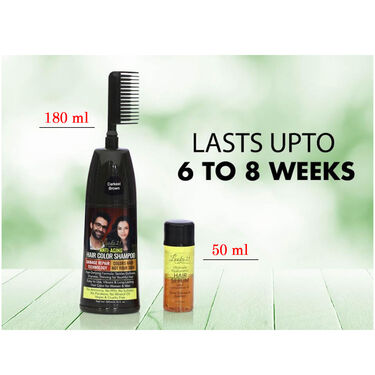 Looks21 Hair Colour Shampoo with Brush & Free Serum