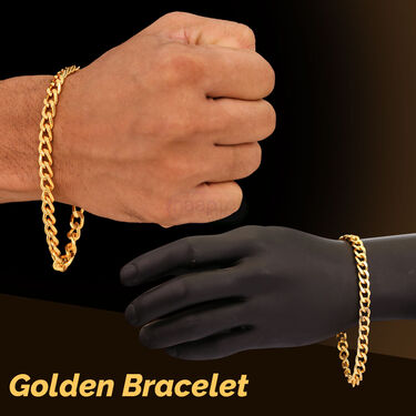 Golden Watch + Chain + Bracelet (MGWCB9)