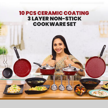 Mega Ceramic Coating Nonstick Cookware Set (10CCNC1)