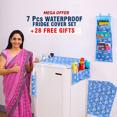 Mega Offer - 7 Pcs Waterproof Fridge Cover Set + 28 Free Gifts (7SF2)