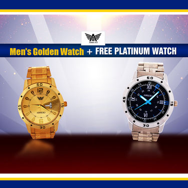 Golden Watch + Free Stainless Steel Watch (2MW2)